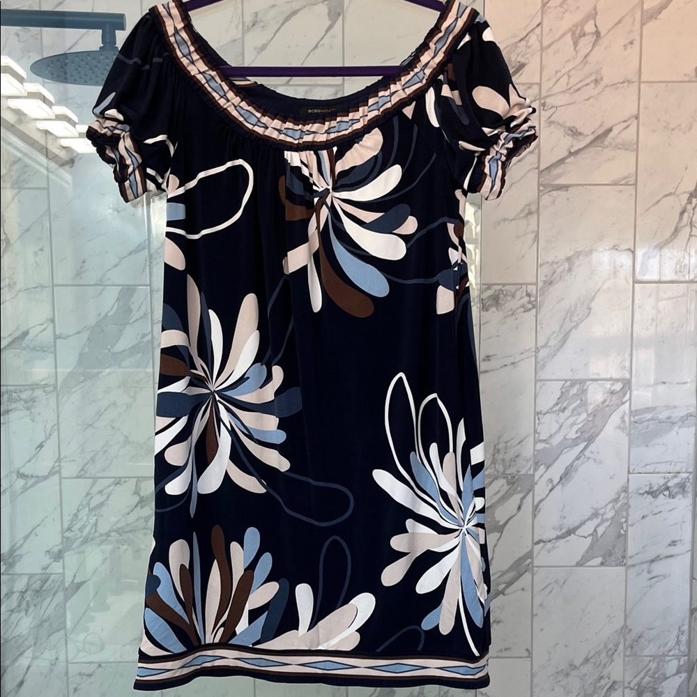 BCBGMaxAzria Navy Floral Mini Dress